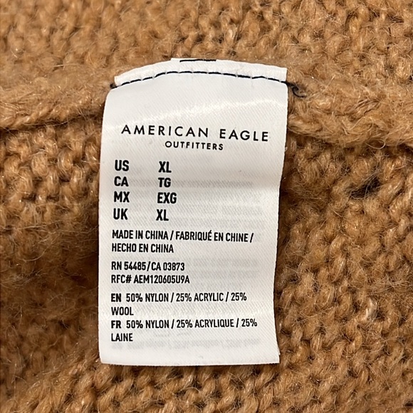 American Eagle 🦅 Jegging Fit oversized Wool Blend Sweater, Khaki, Size XL - EUC - Picture 8 of 10